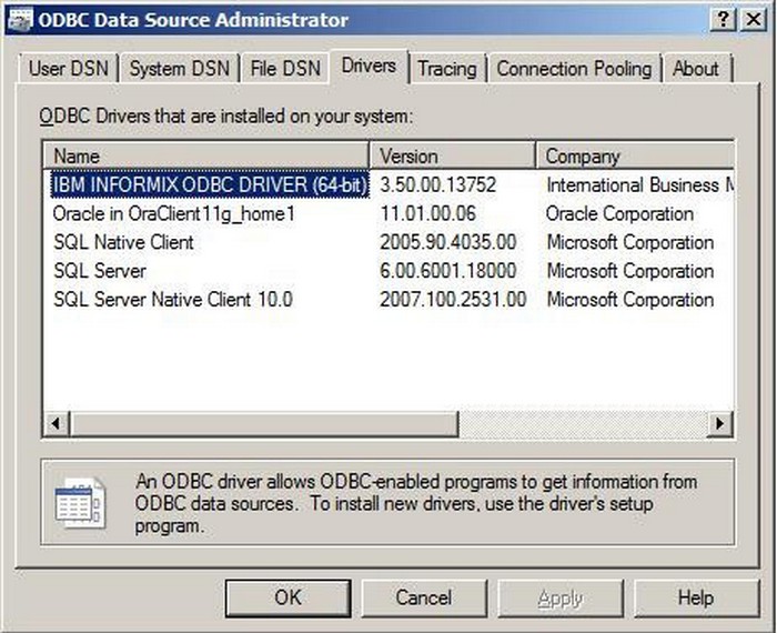 Oracle odbc windows driver